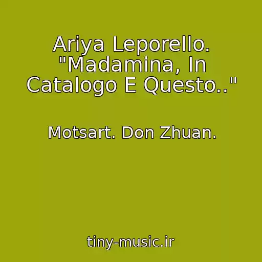 کاور آهنگ Ariya Leporello. "Madamina, In Catalogo E Questo.." از Motsart. Don Zhuan.