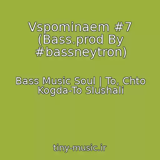 کاور آهنگ Vspominaem #7 (Bass.prod By #bassneytron) از Bass Music Soul | To, Chto Kogda-To Slushali