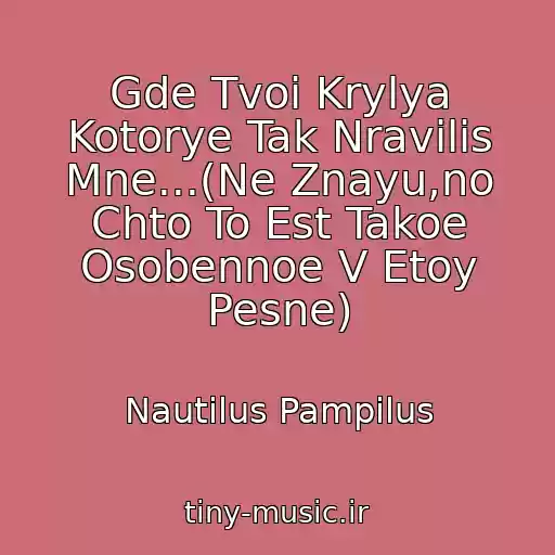 کاور آهنگ Gde Tvoi Krylya Kotorye Tak Nravilis Mne...(Ne Znayu,no Chto To Est Takoe Osobennoe V Etoy Pesne) از Nautilus Pampilus