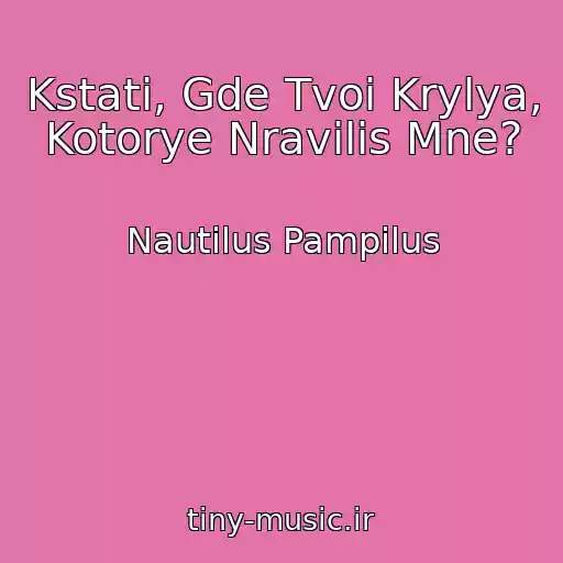 کاور آهنگ Kstati, Gde Tvoi Krylya, Kotorye Nravilis Mne? از Nautilus Pampilus