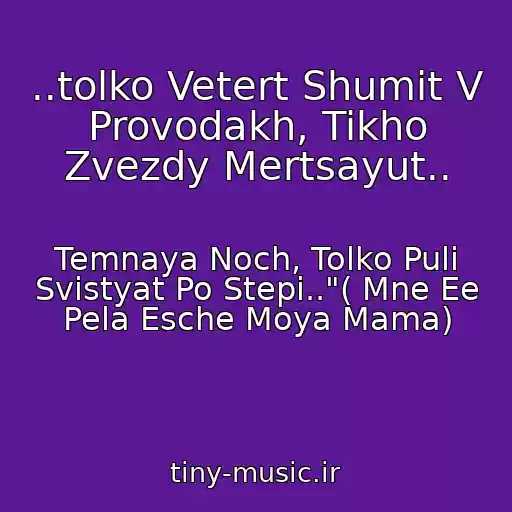 کاور آهنگ ..tolko Vetert Shumit V Provodakh, Tikho Zvezdy Mertsayut.. از Temnaya Noch, Tolko Puli Svistyat Po Stepi.."( Mne Ee Pela Esche Moya Mama)