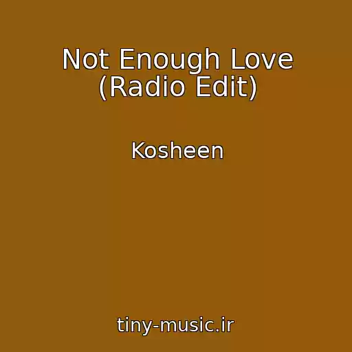 کاور آهنگ Not Enough Love (Radio Edit) از Kosheen
