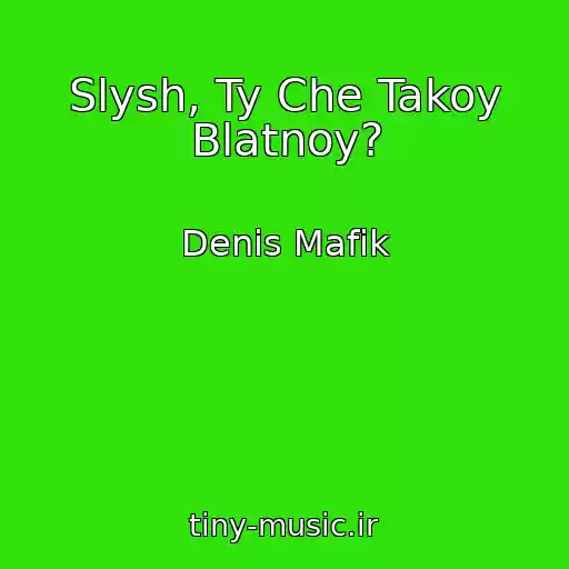 کاور آهنگ Slysh, Ty Che Takoy Blatnoy? از Denis Mafik