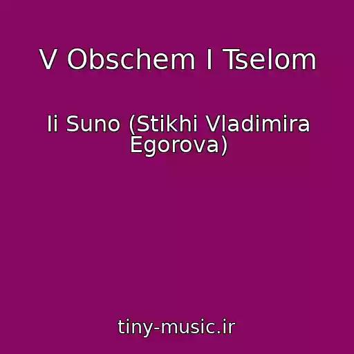 کاور آهنگ V Obschem I Tselom از Ii Suno (Stikhi Vladimira Egorova)