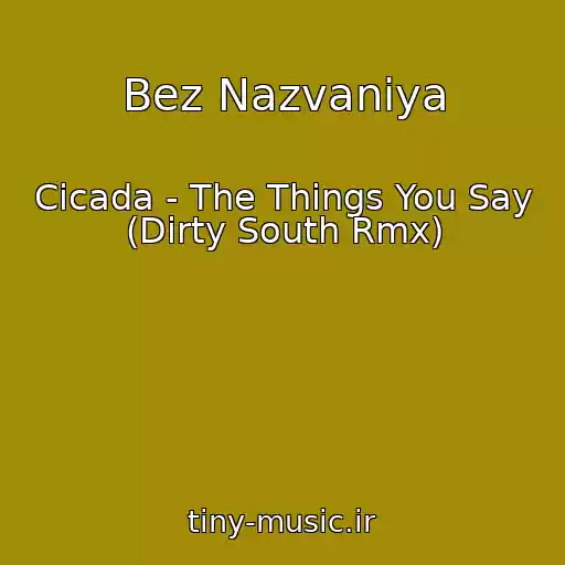 کاور آهنگ Bez Nazvaniya از Cicada - The Things You Say (Dirty South Rmx)
