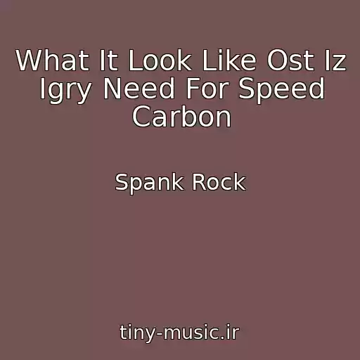 کاور آهنگ What It Look Like Ost Iz Igry Need For Speed Carbon از Spank Rock