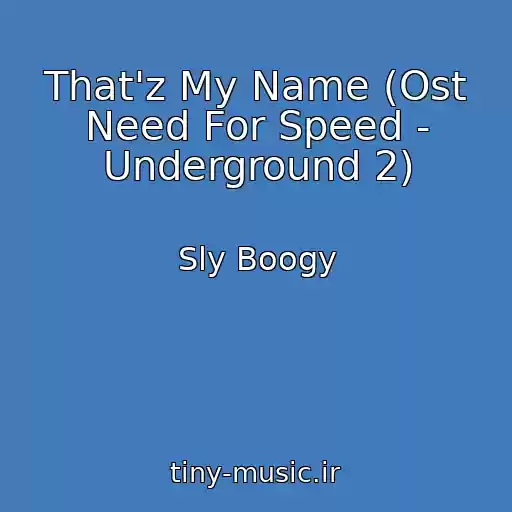 کاور آهنگ That'z My Name (Ost Need For Speed - Underground 2) از Sly Boogy