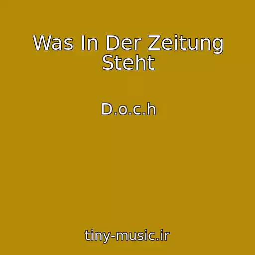 کاور آهنگ Was In Der Zeitung Steht از D.o.c.h