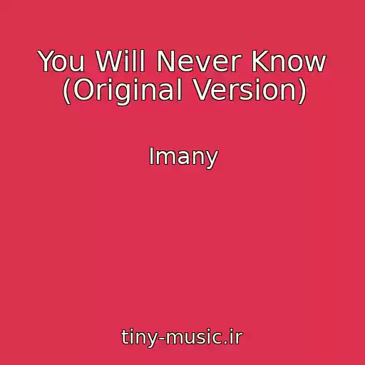 کاور آهنگ You Will Never Know (Original Version) از Imany
