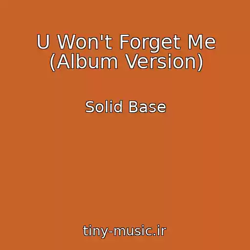 کاور آهنگ U Won't Forget Me (Album Version) از Solid Base