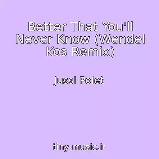 کاور آهنگ Better That You'll Never Know (Wendel Kos Remix) از Jussi Polet