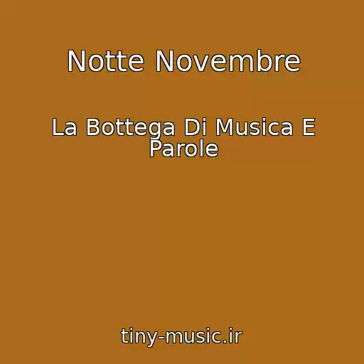 کاور آهنگ Notte Novembre از La Bottega Di Musica E Parole