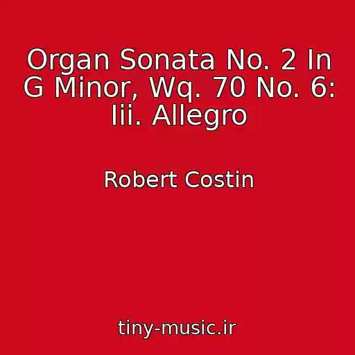کاور آهنگ Organ Sonata No. 2 In G Minor, Wq. 70 No. 6: Iii. Allegro از Robert Costin