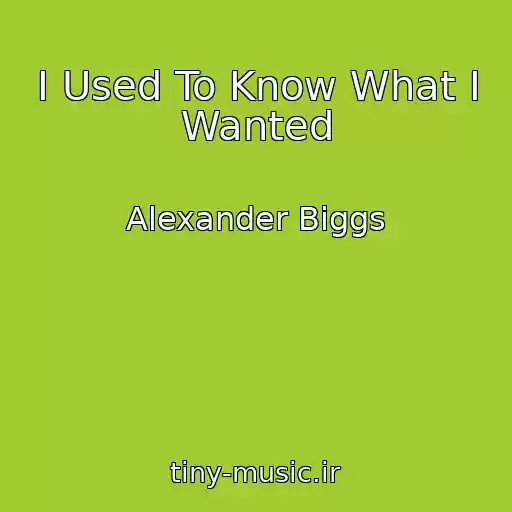 کاور آهنگ I Used To Know What I Wanted از Alexander Biggs