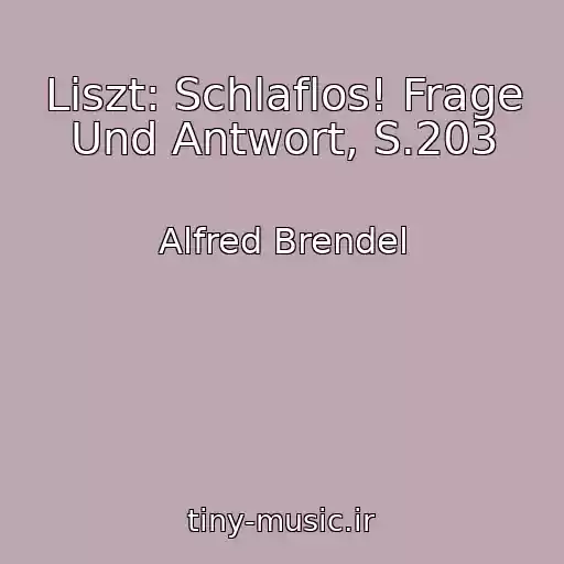 کاور آهنگ Liszt: Schlaflos! Frage Und Antwort, S.203 از Alfred Brendel