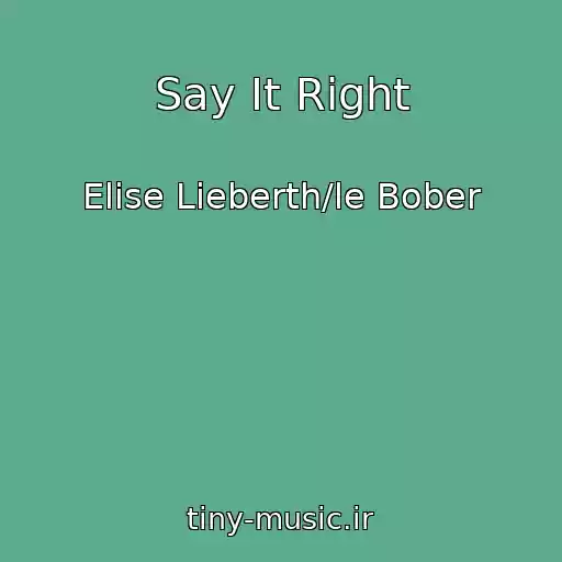 کاور آهنگ Say It Right از Elise Lieberth/le Bober