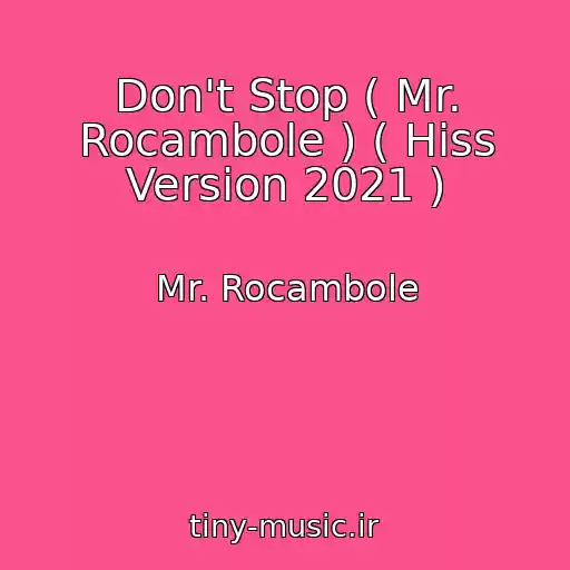 کاور آهنگ Don't Stop ( Mr. Rocambole ) ( Hiss Version 2021 ) از Mr. Rocambole