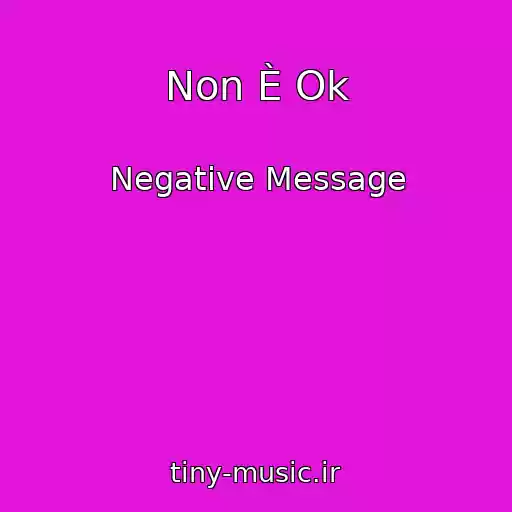 کاور آهنگ Non È Ok از Negative Message
