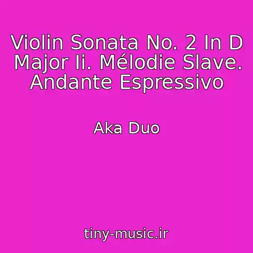 کاور آهنگ Violin Sonata No. 2 In D Major Ii. Mélodie Slave. Andante Espressivo از Aka Duo