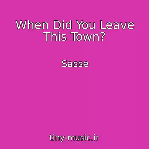 کاور آهنگ When Did You Leave This Town? از Sasse