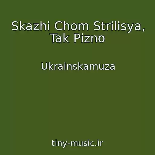 کاور آهنگ Skazhi Chom Strіlisya, Tak Pіzno از Ukrainskamuza