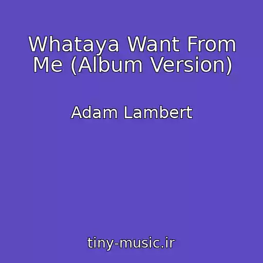 کاور آهنگ Whataya Want From Me (Album Version) از Adam Lambert