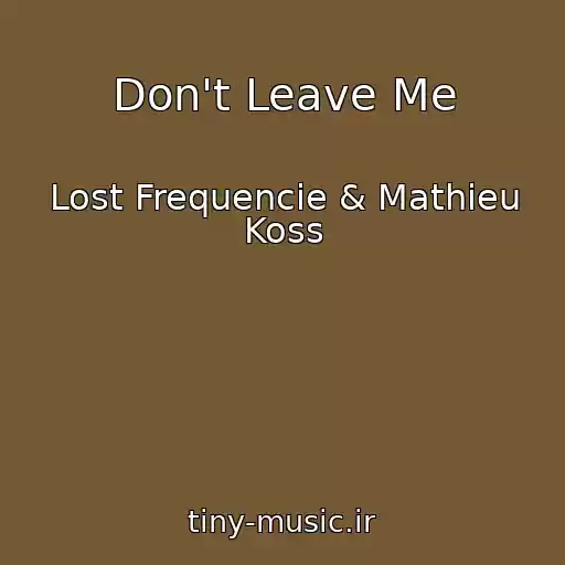 کاور آهنگ Don't Leave Me از Lost Frequencie & Mathieu Koss