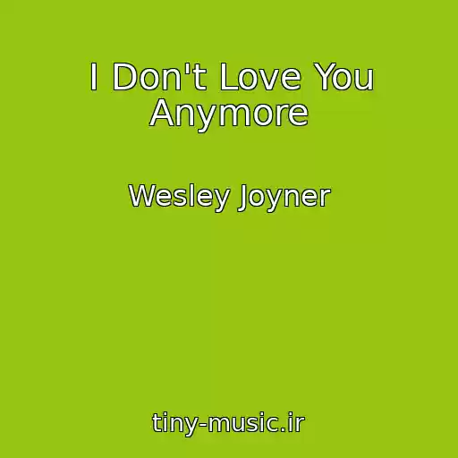 کاور آهنگ I Don't Love You Anymore از Wesley Joyner