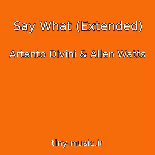 کاور آهنگ Say What (Extended) از Artento Divini & Allen Watts
