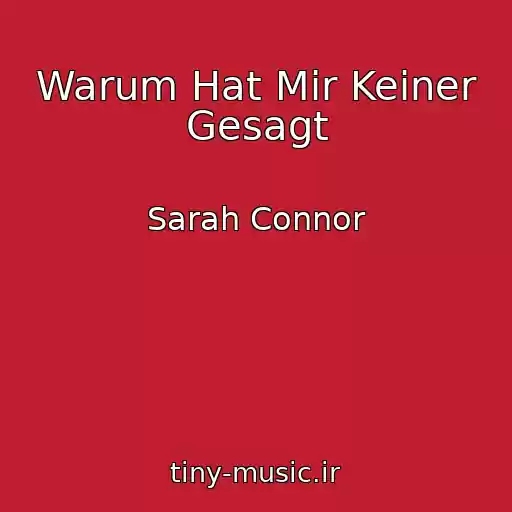 کاور آهنگ Warum Hat Mir Keiner Gesagt از Sarah Connor