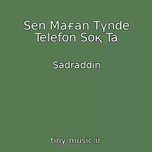 کاور آهنگ Sen Maғan Tүnde Telefon Soқ Ta از Sadraddin