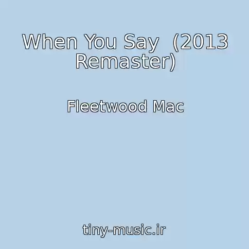 کاور آهنگ When You Say  (2013 Remaster) از Fleetwood Mac