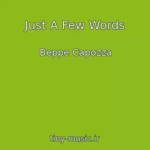 کاور آهنگ Just A Few Words از Beppe Capozza
