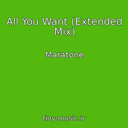 کاور آهنگ All You Want (Extended Mix) از Maratone