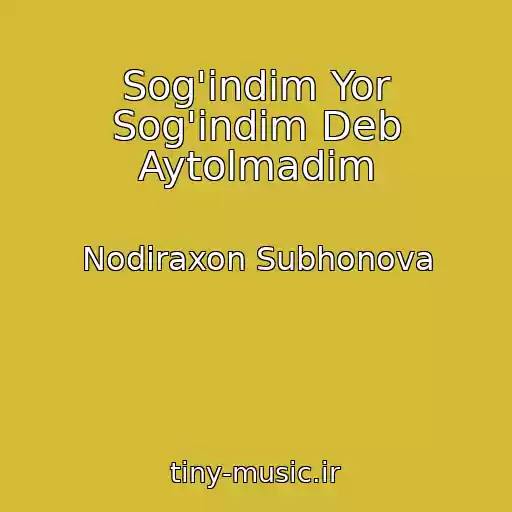 کاور آهنگ Sog'indim Yor Sog'indim Deb Aytolmadim از Nodiraxon Subhonova
